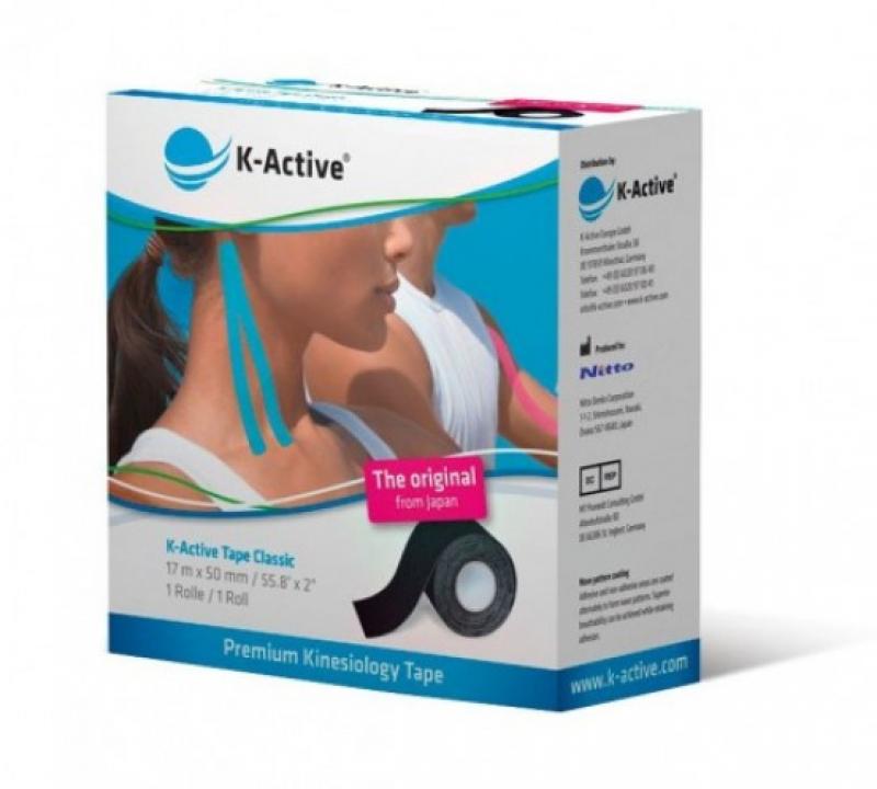 K-active - Kinsiotape: K-active original, 5cm x 5cm, zwart, p--6