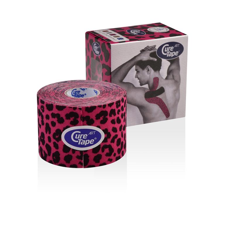 Cure Tape Art Leopard (pink-- black ) 5cm x 5m - p--1